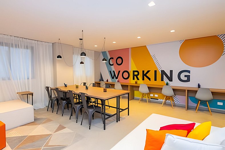 Studio c/ academia e coworking